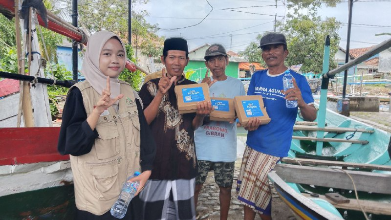 Woman holding donation box